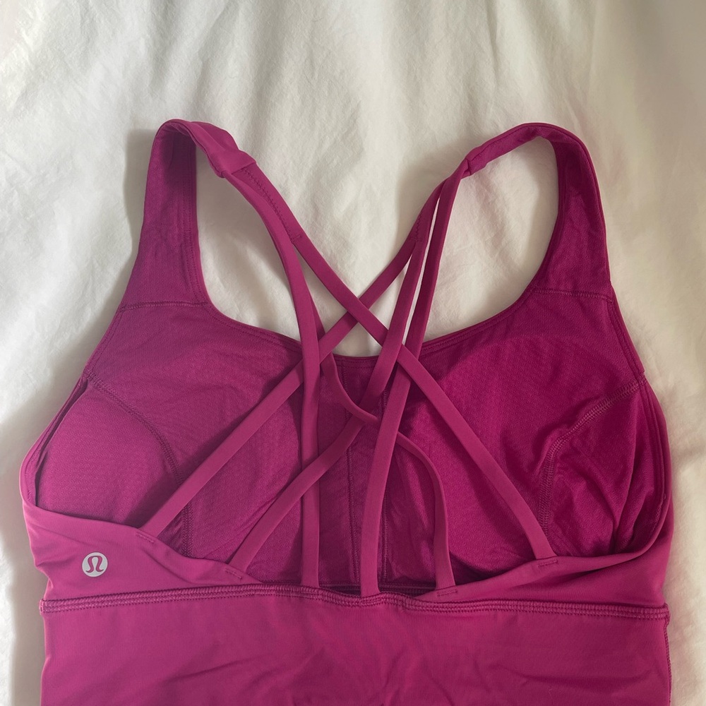 Lululemon “Soul” Free To Be Serene Long Line Ripened Raspberry in size 8 - Picture 5 of 6